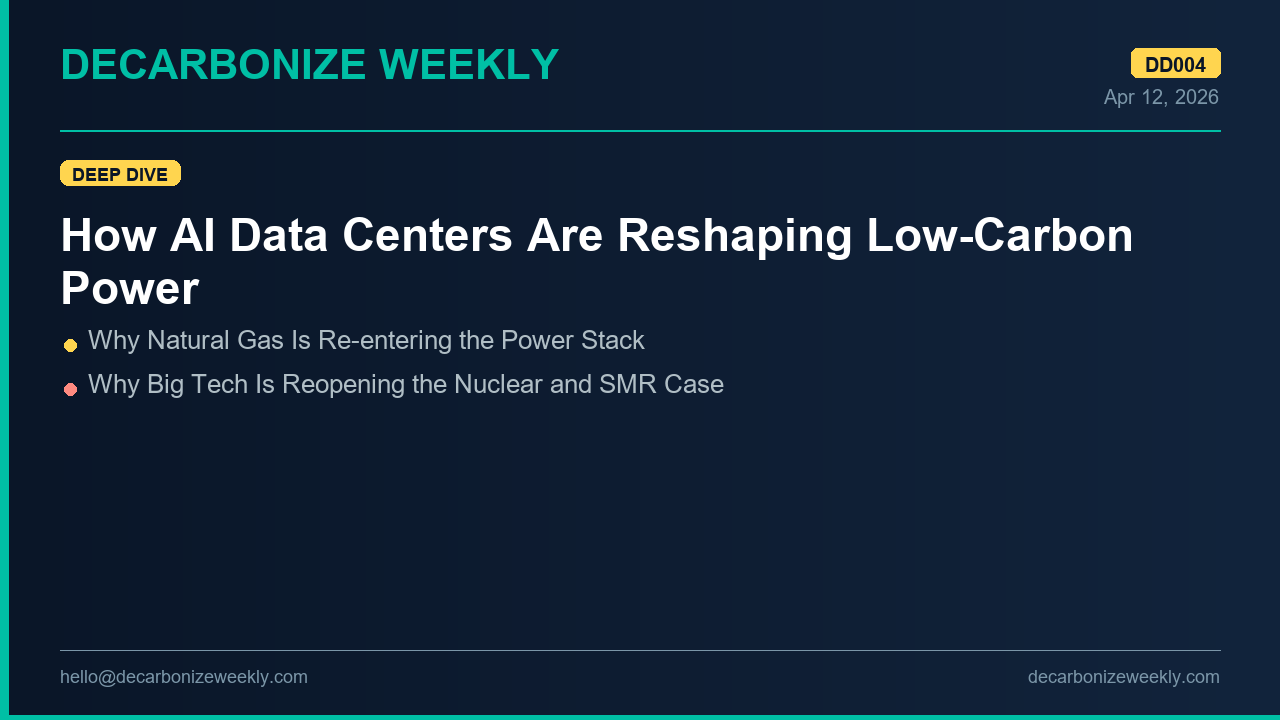 Thumbnail for DD004: AI Data Centers Are Rewiring Decarbonized Power